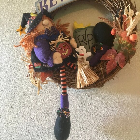 ⭐️Host Pick⭐️ Halloween Wreath Witch Pumpkin Ghost Fall Wreath Autumn Wreath - Picture 7 of 13